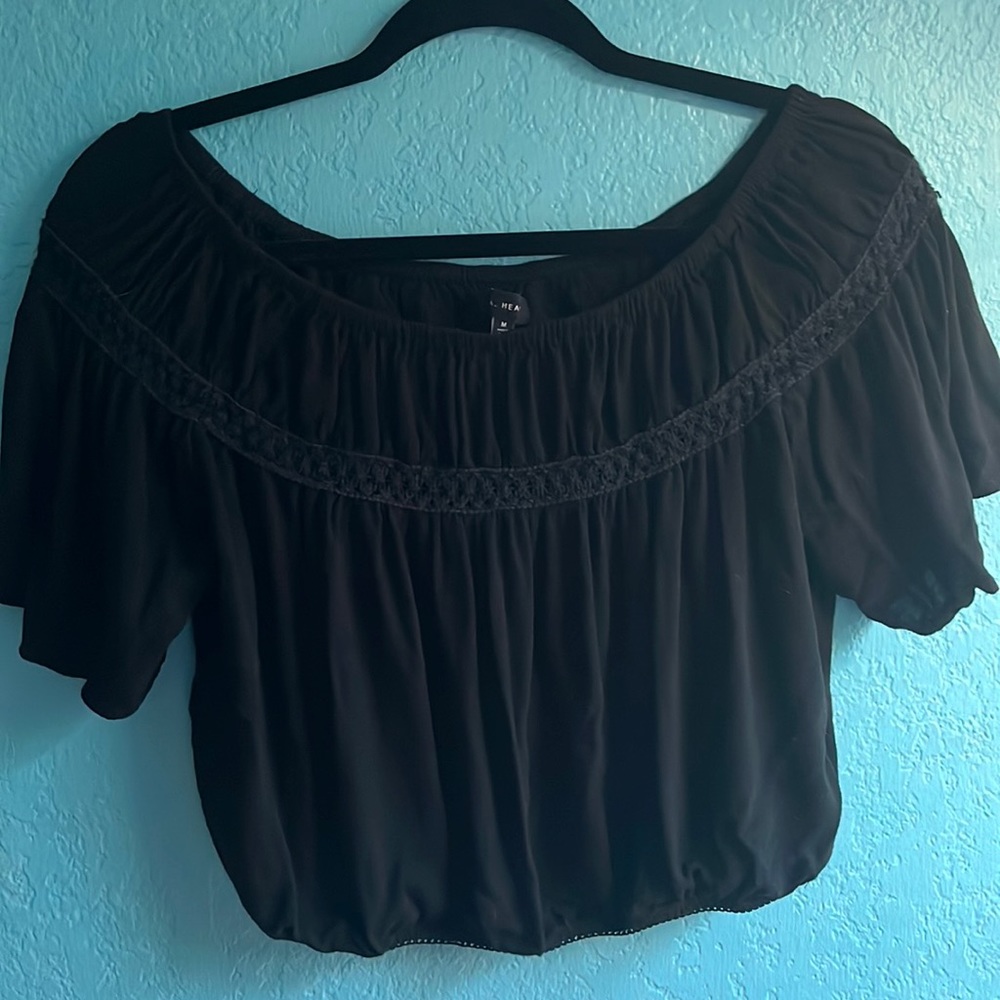 Black bohemian crop top